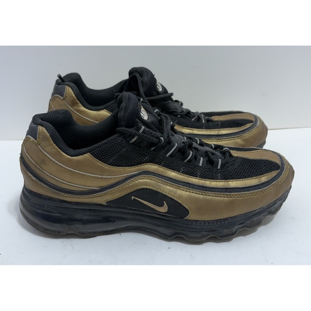 Rare Nike Mens Nike Air Max 24/7 397252-015 Gold Black Running Shoes Sz 8.5